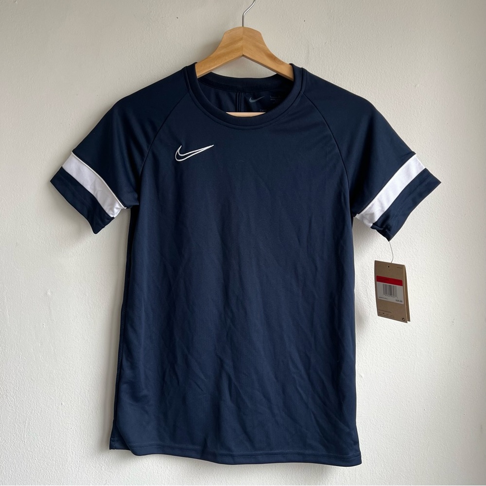Nike navy blue youth soccer shirt NWT